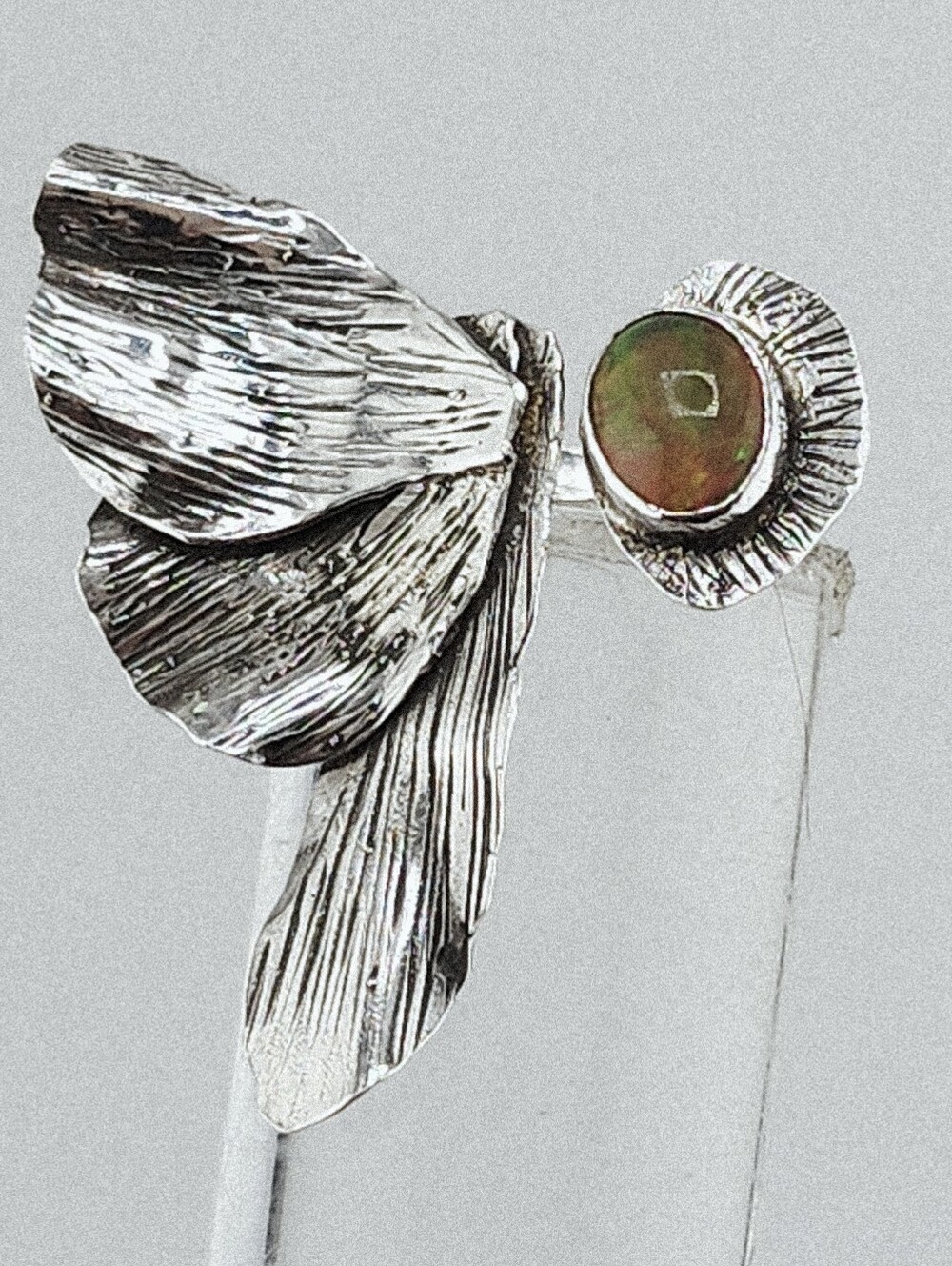 OPAL GEMSTONE BUTTERFLIE RING ADJUSTABLE SIZE FROM 7/9.5 - Picture 5 of 16